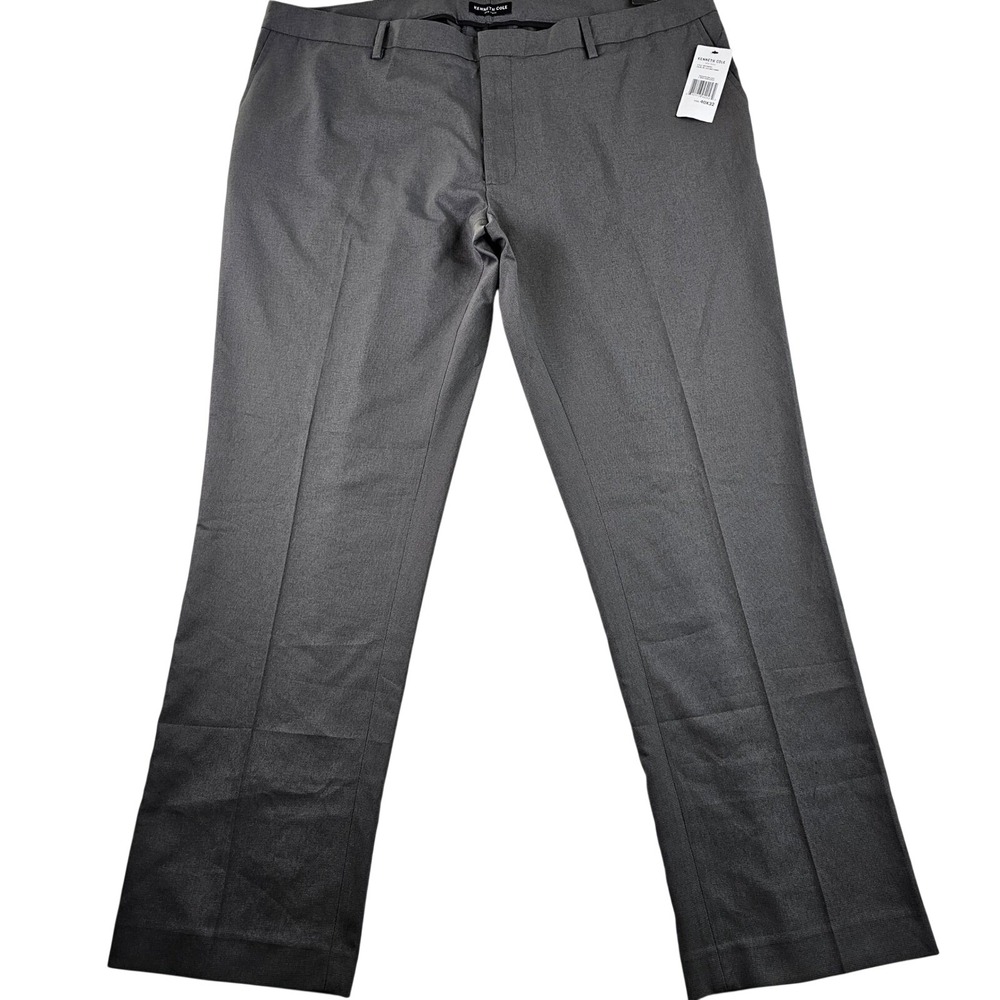 Kenneth Cole Dress Pants Men's Slim‎ Fit Gray Formal Office Business Trousers